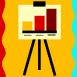 This graphic of a chart on an easel is to remind teams that they are to be looking at what they see in the data not adding reflection or interpretation to the data.