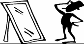 This image is of a man looking at himself in a mirror is to remind teams that in the reflective level the focus is on what the data might mean for them and how it makes them feel (much like their image in the mirror when they get ready to work or to go out).